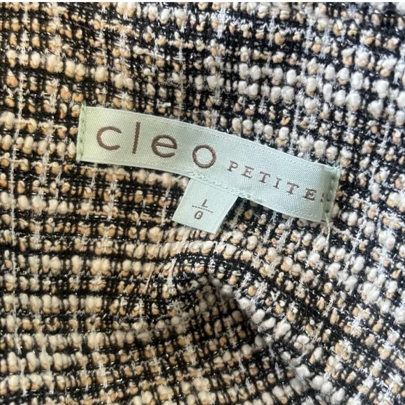 Cleo Petites Cropped Tweed Blazer - Textured Knit Jacket - Size Large Petite - Picture 5 of 5